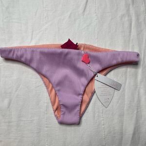 NWT Lolli Swim Purple Peach Ribbed Swim Bottom Size XL